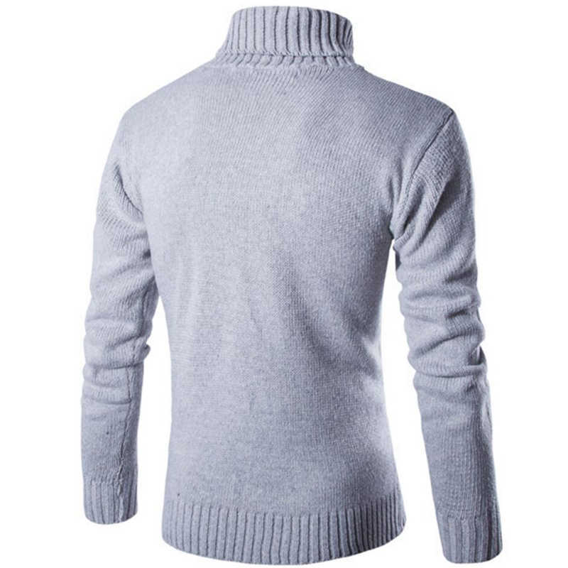 Covrlge Male Sweater Pullover Slim Warm Solid High Lapel Jacquard Hedging British Men's Clothing Mens Turtleneck MZM030 210818