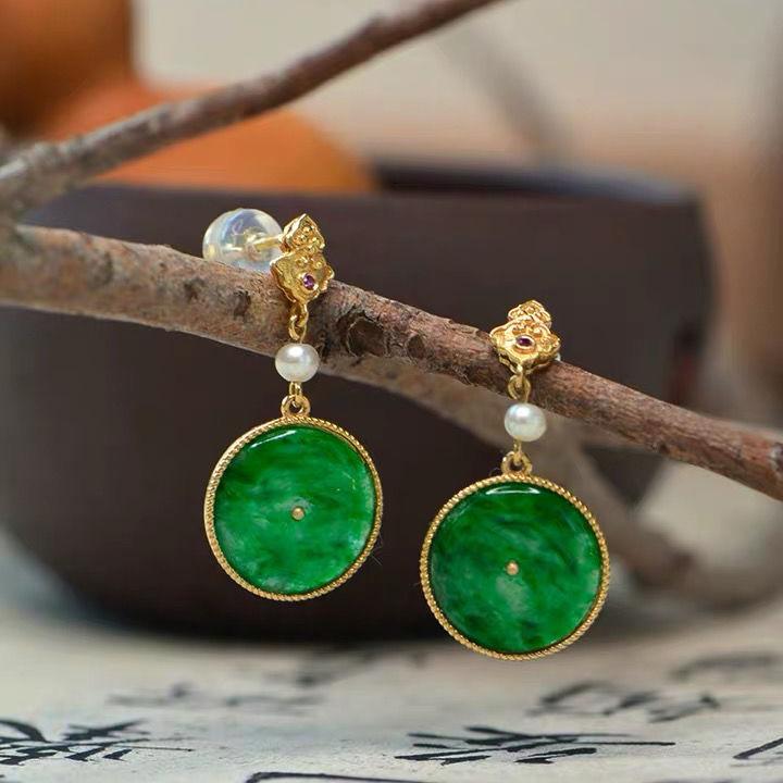 Dangle & Chandelier Designer Original Silver Inlaid Natural Chalcedony Round Earrings Chinese Style Exquisite And Elegant Ladies Jewelry
Dangle & Chandelier Designer Original Silver Inlaid Natural Chalcedony Round Earrings Chinese Style Exquisite And Elegant Ladies Jewelry