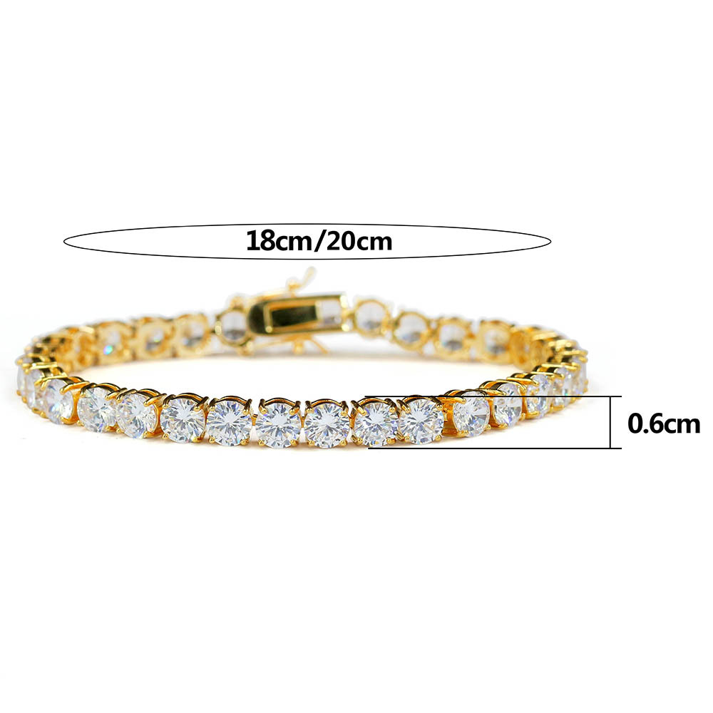 New Fashion Charms Round AAA CZ Zircon Tennis Chain Bracelet Bling Iced Out blimg for Men Women Hip Hop Copper Jewelry Lover punk party Gift