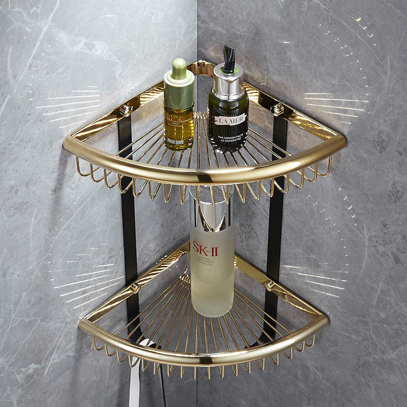 2021 New Corner Shelf Gold and Black Shees Brass Storage Organizier Shampoo Bathroom Holder 08pp
2021 New Corner Shelf Gold and Black Shees Brass Storage Organizier Shampoo Bathroom Holder 08pp