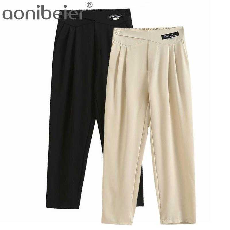 Khaki Black Folds Front Office Lady Suit Pants Summer High Waist Ankle Length Women Casual Trousers Female Career Pant 210604, Kh
Khaki Black Folds Front Office Lady Suit Pants Summer High Waist Ankle Length Women Casual Trousers Female Career Pant 210604, Kh