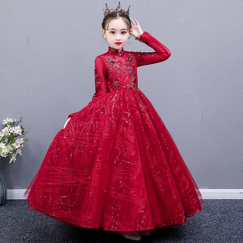 Girl's Dresses Flower Girl Beading Sequined Embroidery High Cute Luxury Red Princess Floor-Length Tulle Lace Full Kids Party Gown H248
Girl's Dresses Flower Girl Beading Sequined Embroidery High Cute Luxury Red Princess Floor-Length Tulle Lace Full Kids Party Gown H248