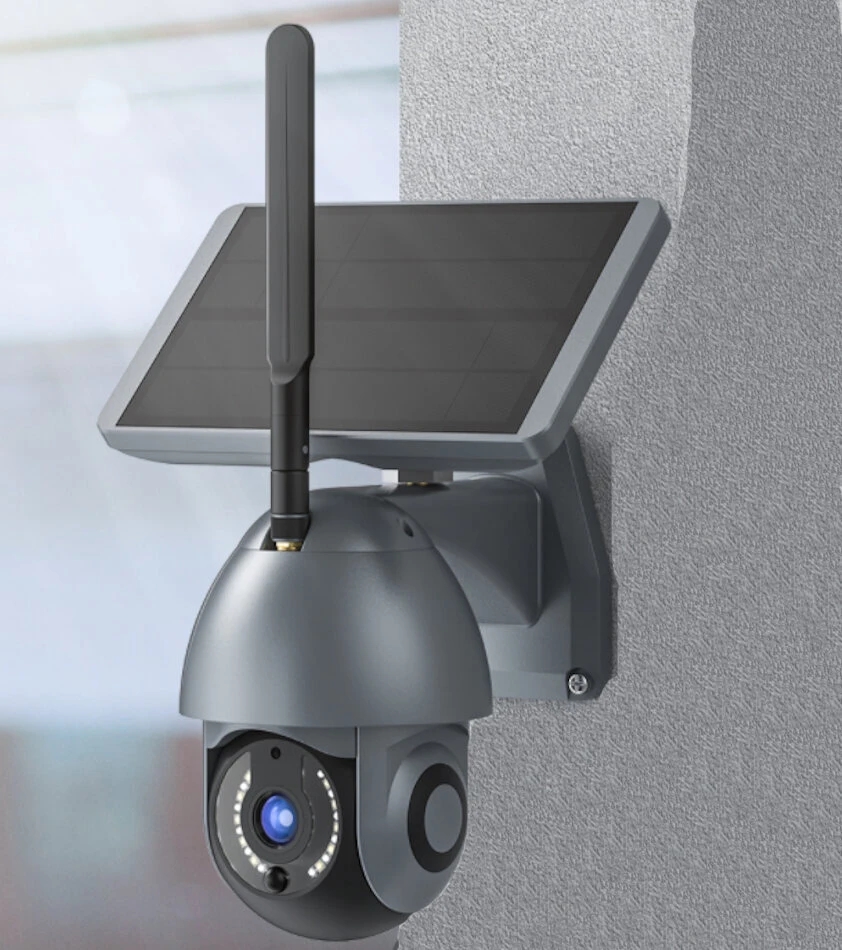 1080P Solar Powered Camera IP66 2 Million Outdoor Security Monitor APP Control Night Vision PTZ Sound-light Alarm Surveillance