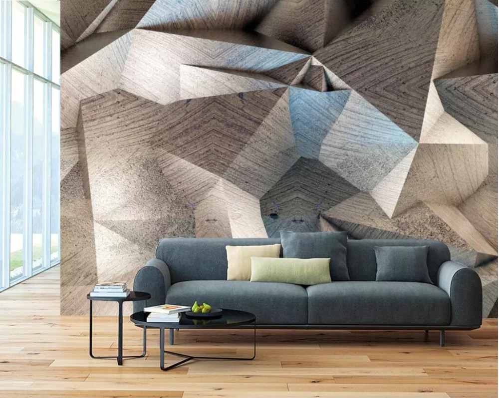 Custom wallpaper 3d photo mural abstract solid square geometric background wall paper
