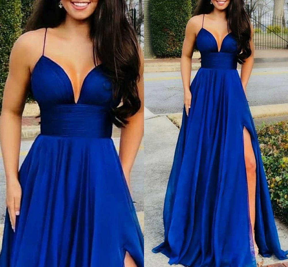 New Sexy Royal Blue Formal Evening 2021 Spaghetti Strap Sweep Train Chiffon Satin with Split Prom Party Gowns Robe De Soriee 26ew, Burgundy
New Sexy Royal Blue Formal Evening 2021 Spaghetti Strap Sweep Train Chiffon Satin with Split Prom Party Gowns Robe De Soriee 26ew, Burgundy