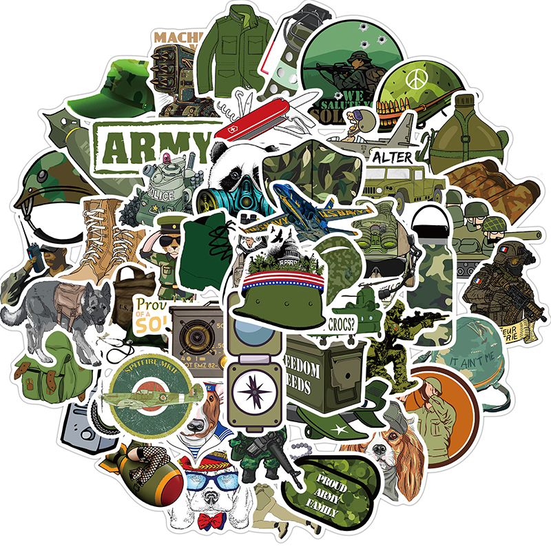 Laptop War Soldier Stickers Military Dog Uniform Graffiti Decals For Helmet Car Motorcycle Luggage Phone Scooter Fridge Toys Gift Decoration