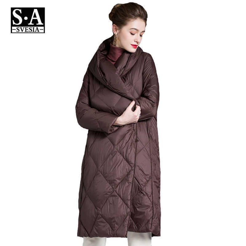 Women's Winter Down Jacket Coats Women Light Ultra Long Warm Puffer Jacket Hooded Down Parka Female Outerwear Clothing 210819