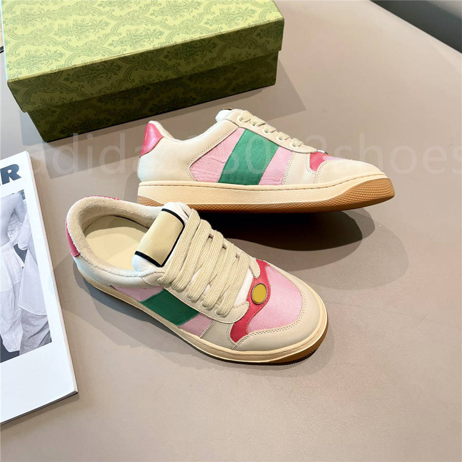 New Walking Luxury Designer Screener Sneaker Italy Dirty Leather Green Red Stripe Ace Runner Shoes Classic Distressed Screener Sneakers, White;red
New Walking Luxury Designer Screener Sneaker Italy Dirty Leather Green Red Stripe Ace Runner Shoes Classic Distressed Screener Sneakers, White;red