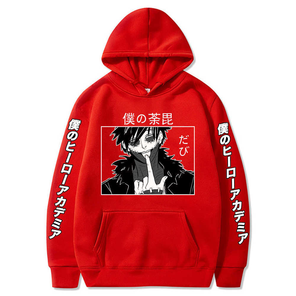 Japanese Anime Dabi Boku No My Hero Academia Unisex Hoodie Cool Cartoon Sad Boy Print Streetwear Fashion Oversized Sweatshirts Y0804