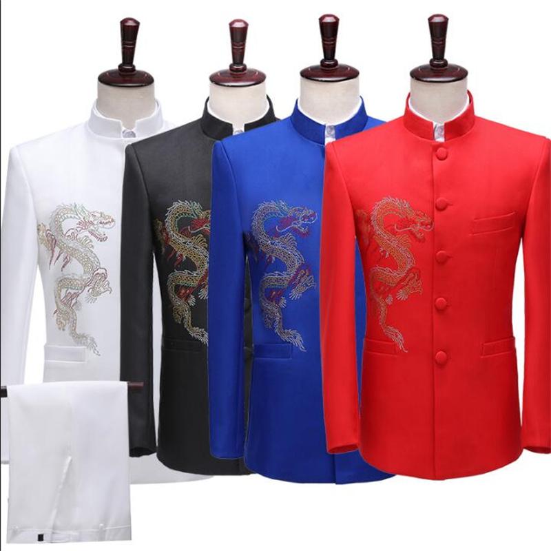 Men' Suits & Blazers Blazer Men Chinese Tunic Suit Set With Pants Mens Embroidery Dragon Costume Singer Star Stage Clothing Formal Dress Wh, Black
Men' Suits & Blazers Blazer Men Chinese Tunic Suit Set With Pants Mens Embroidery Dragon Costume Singer Star Stage Clothing Formal Dress Wh, Black