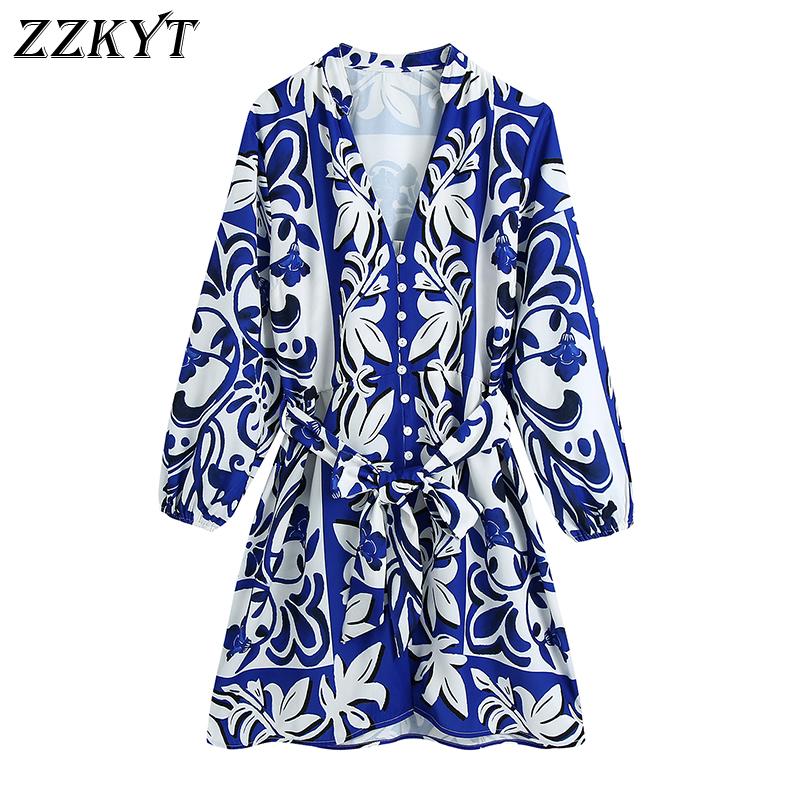 Casual Dresses ZZKYT 2021 Women Spring Fashion Print Bow Tie Sashes Mini Dress Vintage Button V-Neck Long Sleeve Female Vestidos, As picture
Casual Dresses ZZKYT 2021 Women Spring Fashion Print Bow Tie Sashes Mini Dress Vintage Button V-Neck Long Sleeve Female Vestidos, As picture