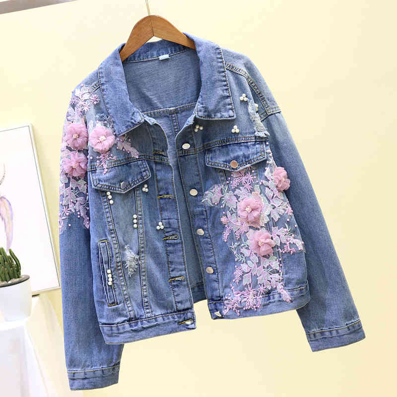 Korean version of heavy industry embroidery three-dimensional flowers ripped denim short jacket women loose 210525, Red flowers
Korean version of heavy industry embroidery three-dimensional flowers ripped denim short jacket women loose 210525, Red flowers