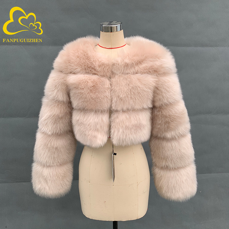 Wholesale New Arrival Womans Fur Coat Women Winter Thick Loog Sleeve Short Style Slim Fit Zipper Fashion Fur Jacket 201019