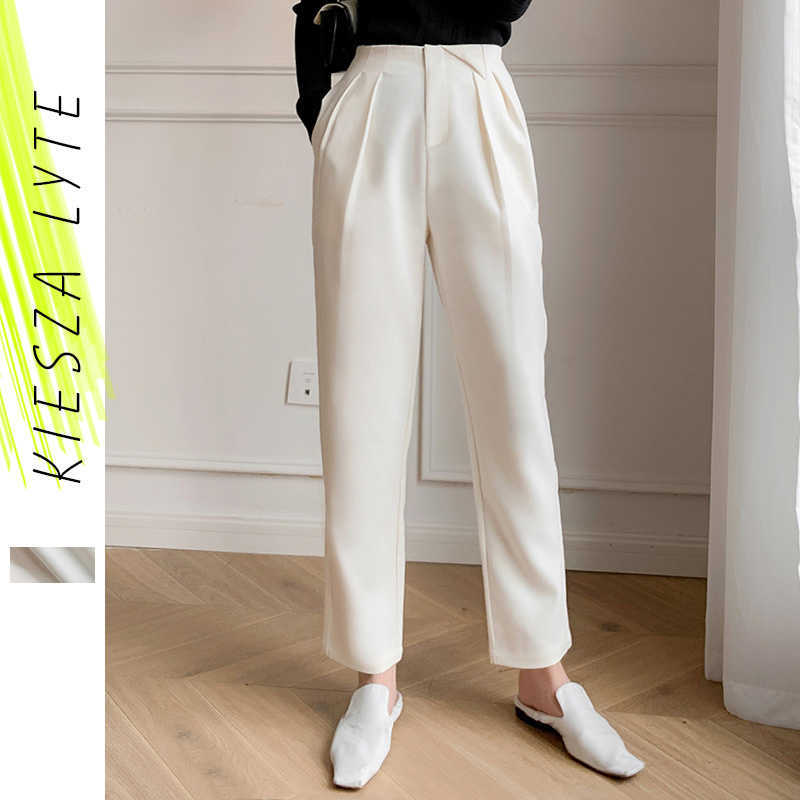 Women White Pants Spring Summer Solid High Waist Minimalist Fashion Female Buttons Ankle Trousers 210608
Women White Pants Spring Summer Solid High Waist Minimalist Fashion Female Buttons Ankle Trousers 210608