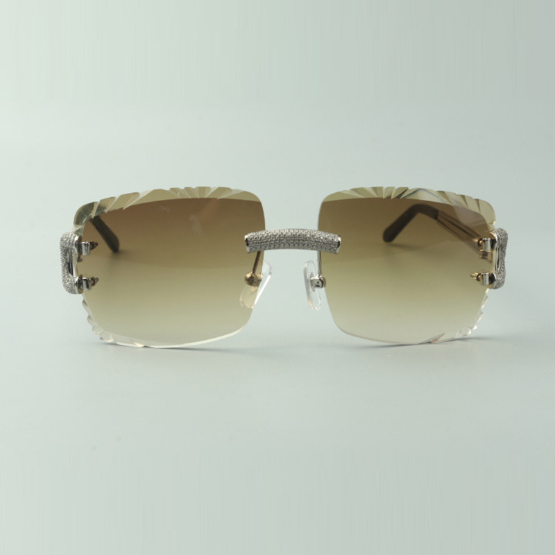 Micro-paved dia big C sunglasses 3524020 with cut lenses, size: 58-18-140mm (eye-Bridge-Temple)Fashion watch