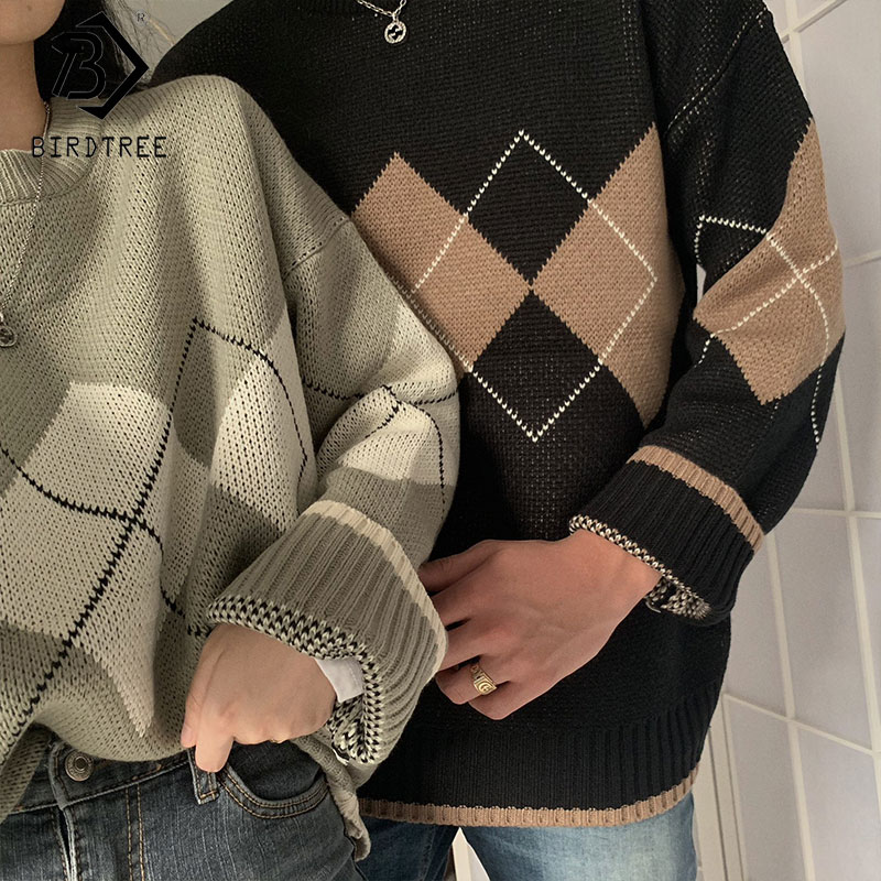 geometric pattern argyle pullovers spring autumn loose oversized o-neck knitted sweaters korean college style ladies jumper, Black
geometric pattern argyle pullovers spring autumn loose oversized o-neck knitted sweaters korean college style ladies jumper, Black
