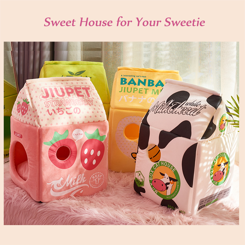 Fodabe Cute Pet Cat Bed House Stberry Banana Mik Box Cat House Winter Warm Push Soft Cave Cat Kitten Kenne Pet pies
Fodabe Cute Pet Cat Bed House Stberry Banana Mik Box Cat House Winter Warm Push Soft Cave Cat Kitten Kenne Pet pies