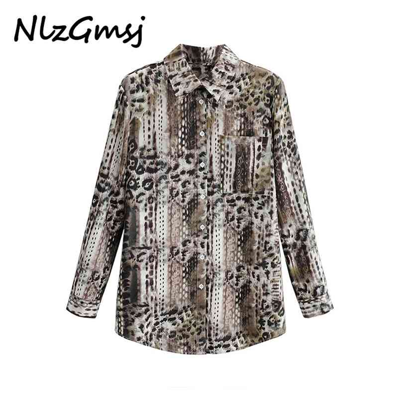 Blouse Women spring tops animal pattern printed loose fashion lapel long sleeve shirt casual office ladies wear 210628, As picture
Blouse Women spring tops animal pattern printed loose fashion lapel long sleeve shirt casual office ladies wear 210628, As picture