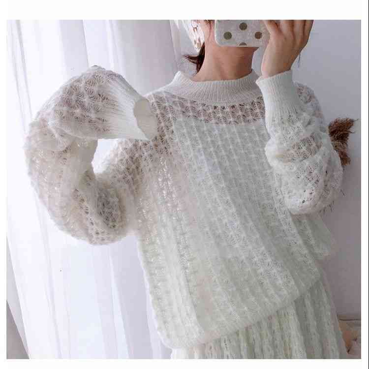 two piece dress new sweater suit dress white kawaii loose openwork knitted two-piece female working ladies pullover skirt v353
two piece dress new sweater suit dress white kawaii loose openwork knitted two-piece female working ladies pullover skirt v353