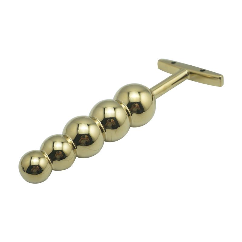 Sex Toys For Couples 150 G Metal Golden Anal Hook Buplug With Five Beads Balls Dilator Gay Fetish BDSM Adult Toy Product