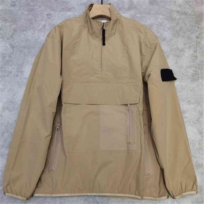 Men's Jackets thin Light and Versatile Solid color Breathable mesh motion Outerwear Multi Pocket stand collar Couple coats Fashion T6ZE, Khaki-f105 
Men's Jackets thin Light and Versatile Solid color Breathable mesh motion Outerwear Multi Pocket stand collar Couple coats Fashion T6ZE, Khaki-f105
