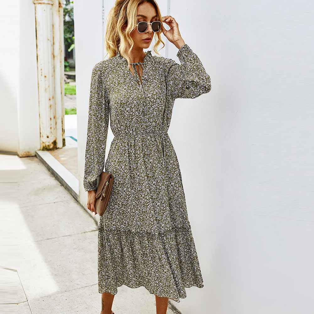 2021 New Fashion Sleeve Floral Print Maxi Fall Casual Ruched Long Woman Es for Women Autumn Clothes Robe Femme 6kcr, Green
2021 New Fashion Sleeve Floral Print Maxi Fall Casual Ruched Long Woman Es for Women Autumn Clothes Robe Femme 6kcr, Green