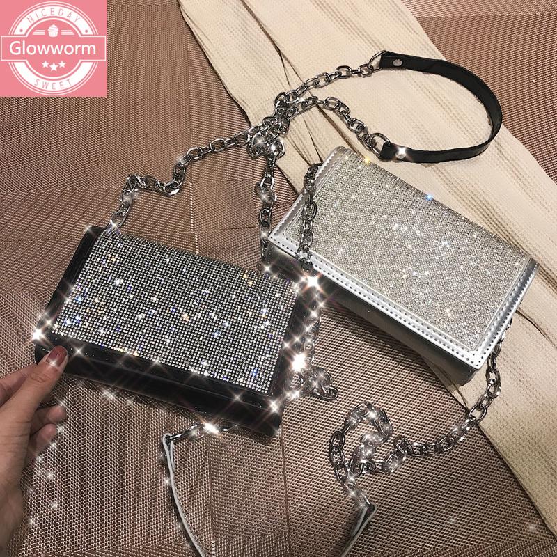 Fashion Silver Satin Women Shoulder Bags Designer Chain Shiny Diamonds Female Crossbody Bags Small Flap Lady Purses Lady Totes, Black
Fashion Silver Satin Women Shoulder Bags Designer Chain Shiny Diamonds Female Crossbody Bags Small Flap Lady Purses Lady Totes, Black