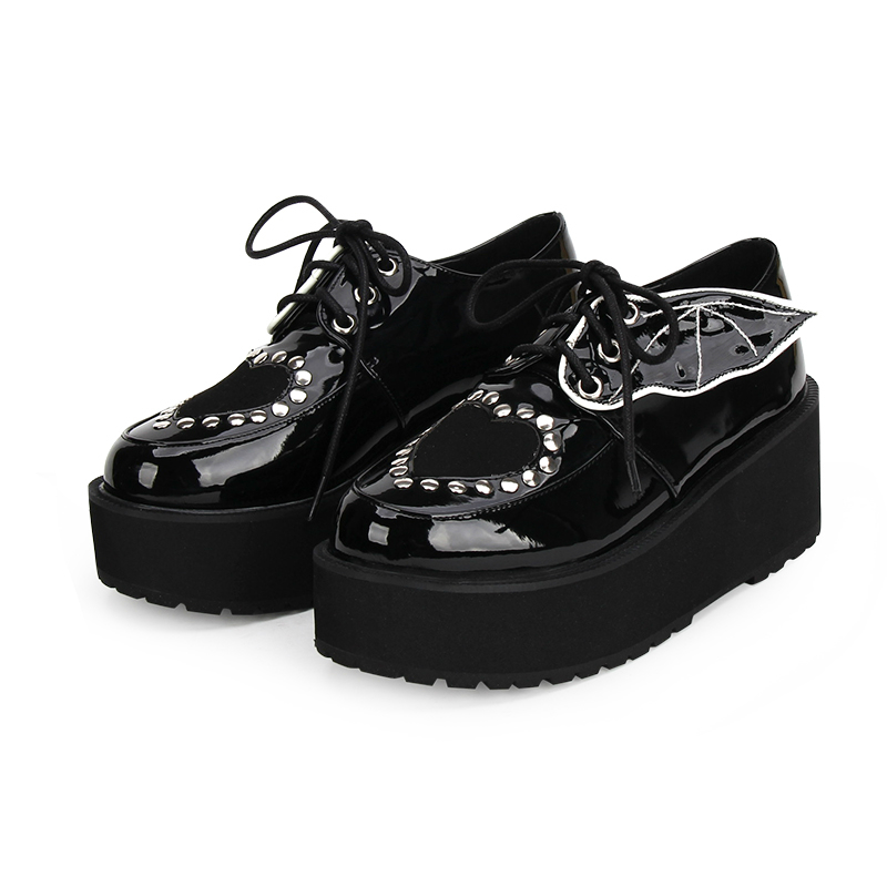 Gothic Dark Spring/new Fall Devil Wings Rebite Platform Cos Lolita Shoes Thick Black/gothic Rose Woman 3z91
Gothic Dark Spring/new Fall Devil Wings Rebite Platform Cos Lolita Shoes Thick Black/gothic Rose Woman 3z91