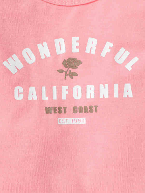 Baby Rose & Letter Graphic Tee & Sweatpants SHE