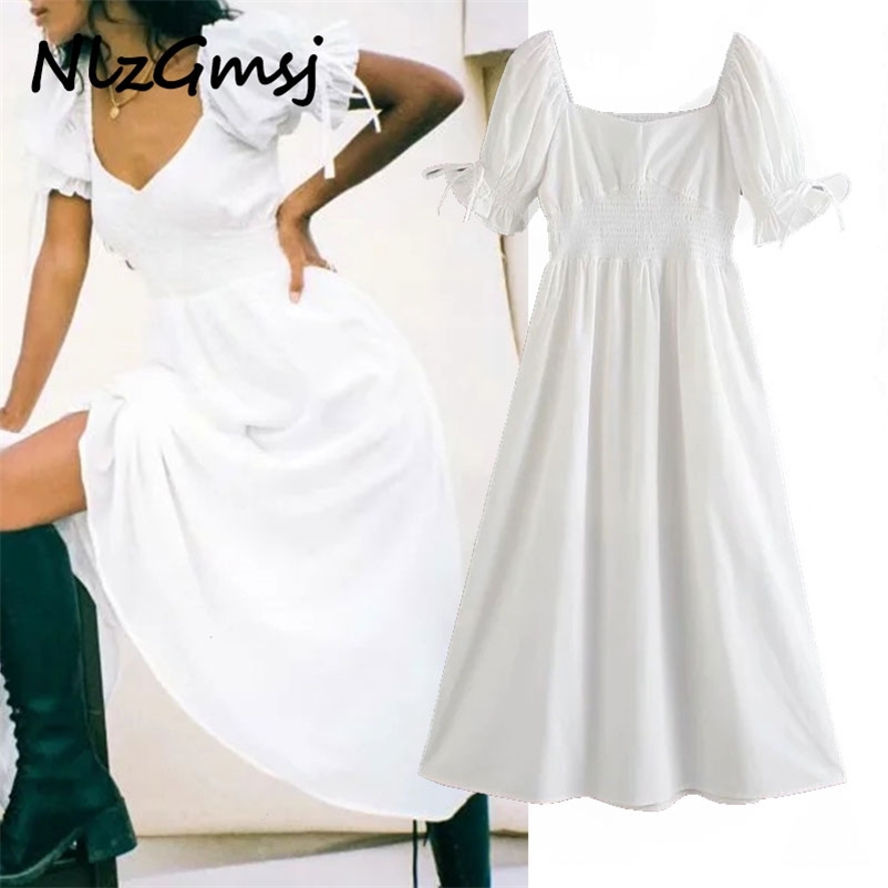 dres summer es puff sleeve midi white elegant party es solid square neck lace up 05 210628, As picture
dres summer es puff sleeve midi white elegant party es solid square neck lace up 05 210628, As picture