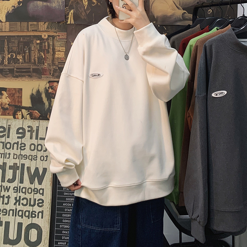 SingleRoad Mens Crewneck Sweatshirt Men Solid Oversized Hip Hop Harajuku Japanese Streetwear Sweatshirts Green Hoodie Men 201127