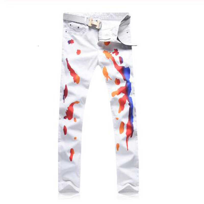 2021 New Men's Male Fashion Colored Painted White Print Jeans Casual Slim Stretch Denim Pants Trousers 6d1c
2021 New Men's Male Fashion Colored Painted White Print Jeans Casual Slim Stretch Denim Pants Trousers 6d1c