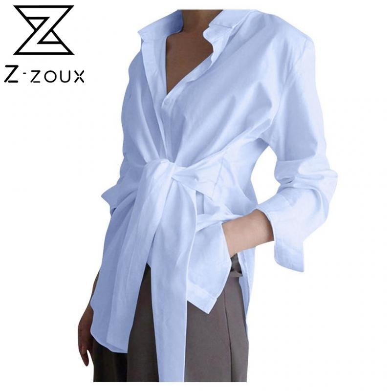 Women Blouse Long Sleeve Loose Shirts Bandage White Irregular Ladies Tops Plus Size Spring Autumn 210524
Women Blouse Long Sleeve Loose Shirts Bandage White Irregular Ladies Tops Plus Size Spring Autumn 210524