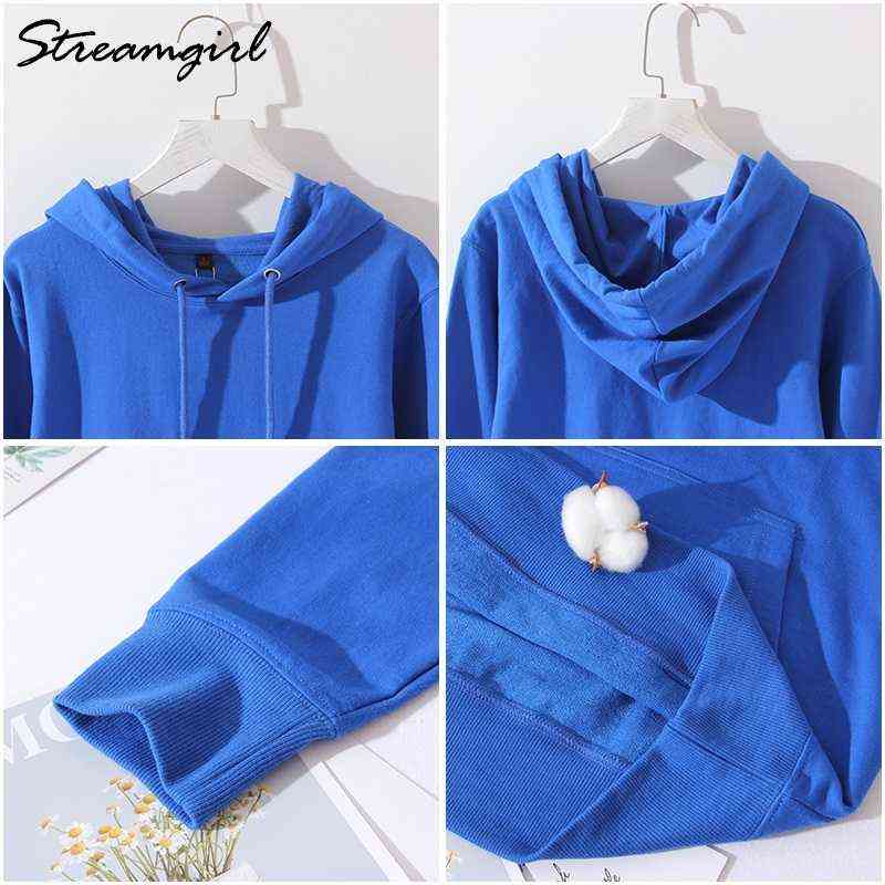 Women's Sweatshirt Cotton Oversized Hoodies And Sweatshirts Oversize Pink Sweatshirt With Hood Yellow Cotton Hoodies Women 211108