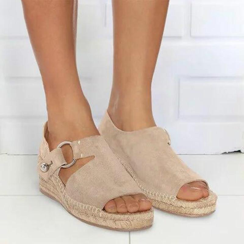 Sandals Women's Espadrille Ankle Strap Comfortable Slippers Ladies Womens Casual Shoes Breathable Flax Canvas Pumps