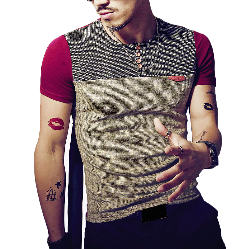 M-5XL Summer Fashion Men's Polo Shirt Casual Patchwork Short Sleeve Polo Shirt Mens Clothing Trend Casual Slim Fit Hip-Hop Polos 210308