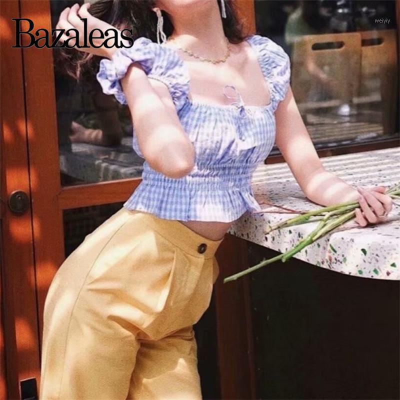 Bazaleas Vintage Slim Women Blouse Streetwear Tartan Blue Print Blusas Mujer De Moda 2021 Fashion Elastic Waist Women' Blouses & Shirts, 6007 blue c165
Bazaleas Vintage Slim Women Blouse Streetwear Tartan Blue Print Blusas Mujer De Moda 2021 Fashion Elastic Waist Women' Blouses & Shirts, 6007 blue c165