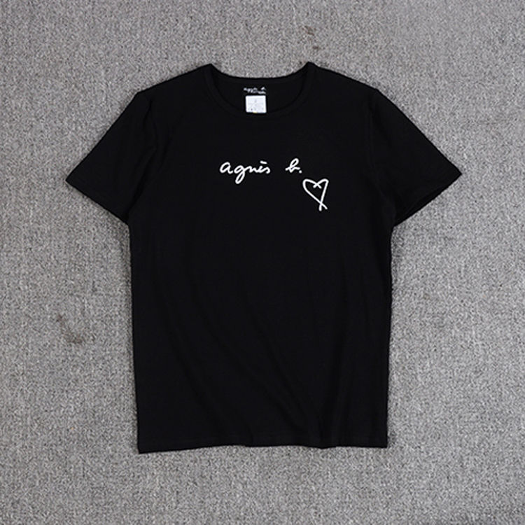 Mens and womens summer T-shirt agnes b Japan limited short-sleeved printed cotton slim round neck casual top, White
Mens and womens summer T-shirt agnes b Japan limited short-sleeved printed cotton slim round neck casual top, White