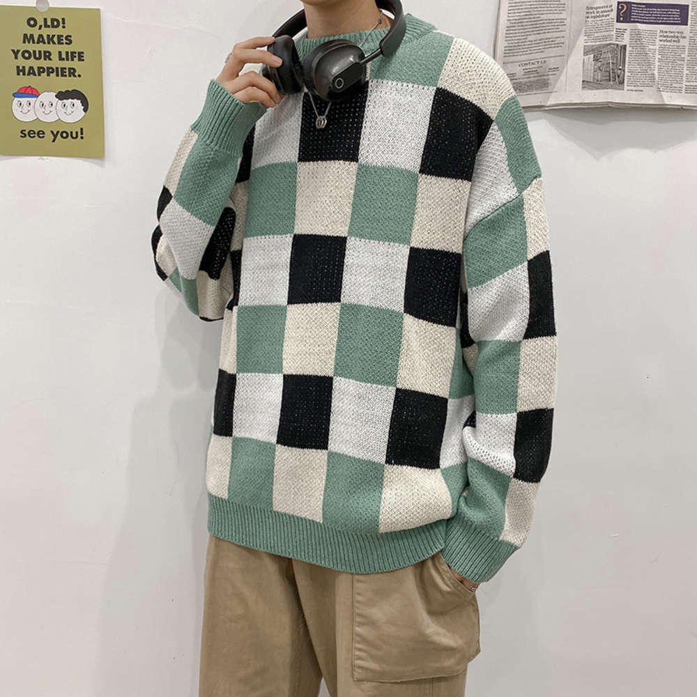 men's thick winter Korean fashion plaid Sweater coat loose lazy style CEC, White;black
men's thick winter Korean fashion plaid Sweater coat loose lazy style CEC, White;black