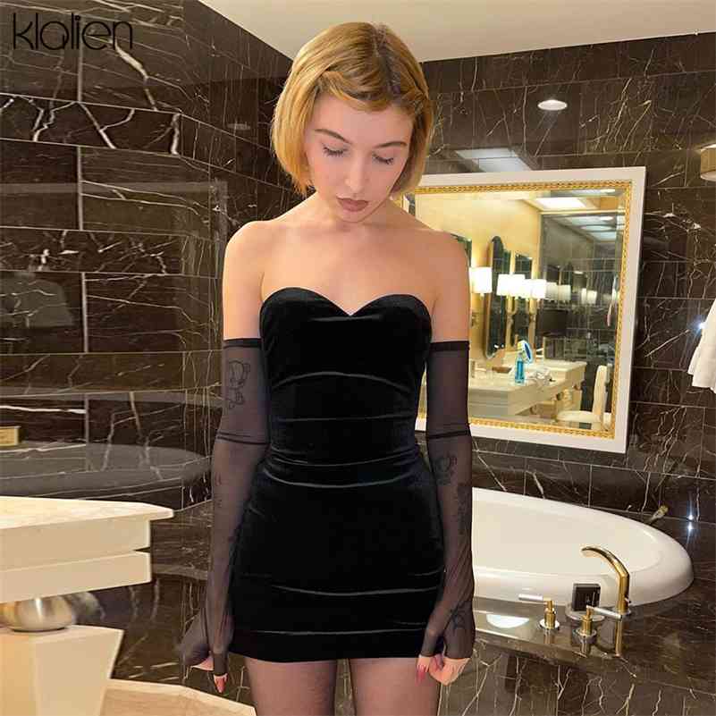KLALIEN Fashion Sexy Party Beach Birthday Black Strapless Dress Women Simple Slim Removable Mesh sleeves Female Dress 210719
KLALIEN Fashion Sexy Party Beach Birthday Black Strapless Dress Women Simple Slim Removable Mesh sleeves Female Dress 210719