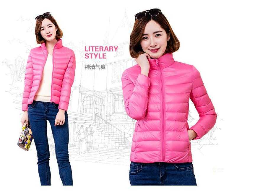 Autumn Winter jacket women Fashion Thin and light Down jacket women Short coat Casual Standing collar Cotton parka Coats Female 210819