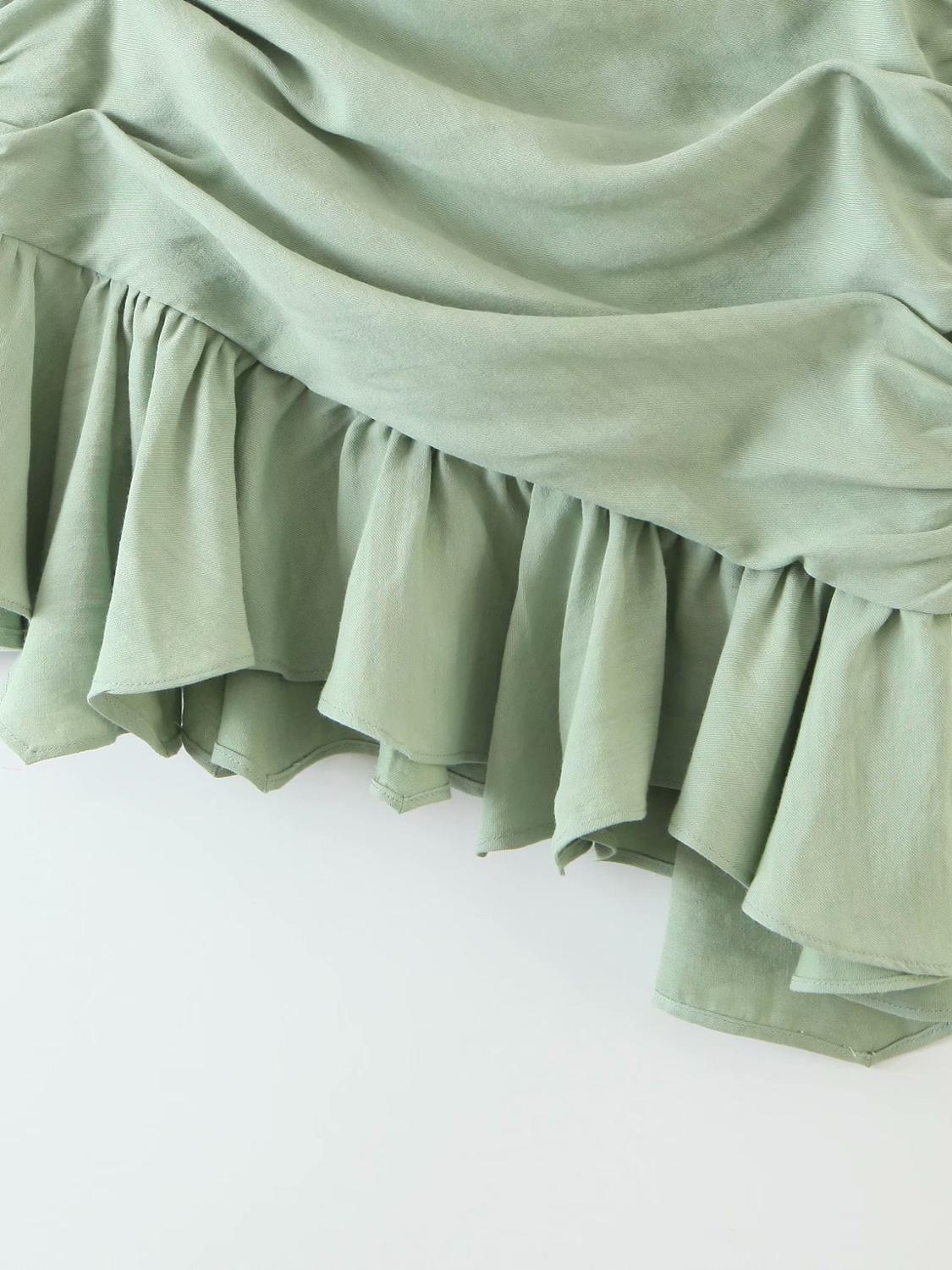 Women fashion solid color pleated asymmetrical skirt faldas mujer ladies back zipper vestidos chic hem ruffles skirts QUN654 210306