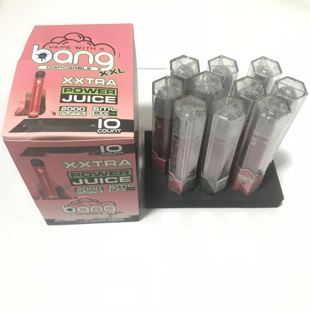 Bang XXL Disposable E-cigarettes 800mAh Power Battery Prefilled 6ml Cartridge Pod 2000 Puffs VS Puff Bar Max
Bang XXL Disposable E-cigarettes 800mAh Power Battery Prefilled 6ml Cartridge Pod 2000 Puffs VS Puff Bar Max