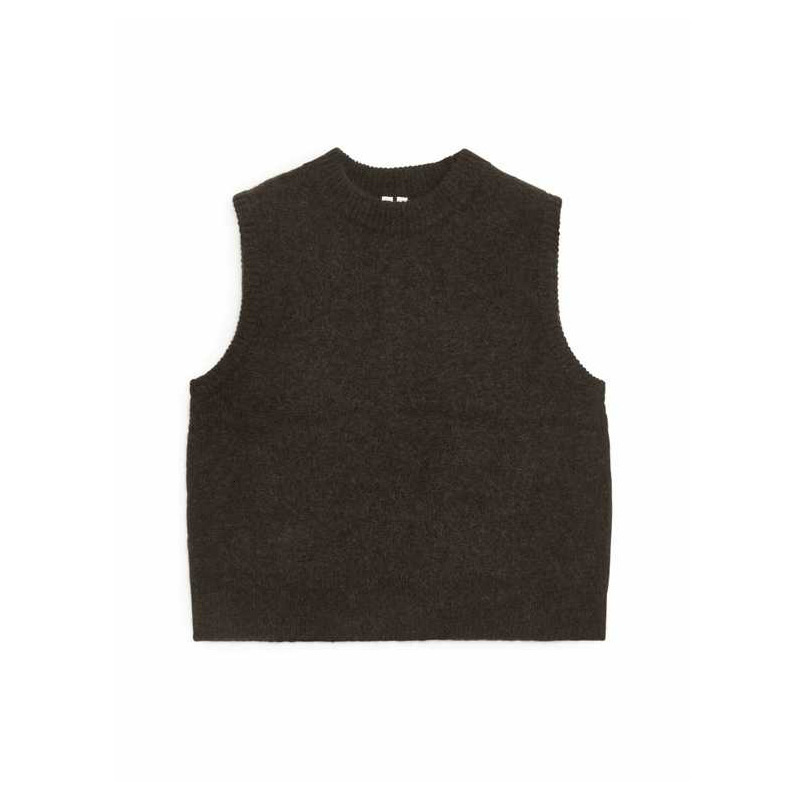 Vests Arket Autumn Fashion Versatile Twocolor Round Neck Sleevels K193E3294579