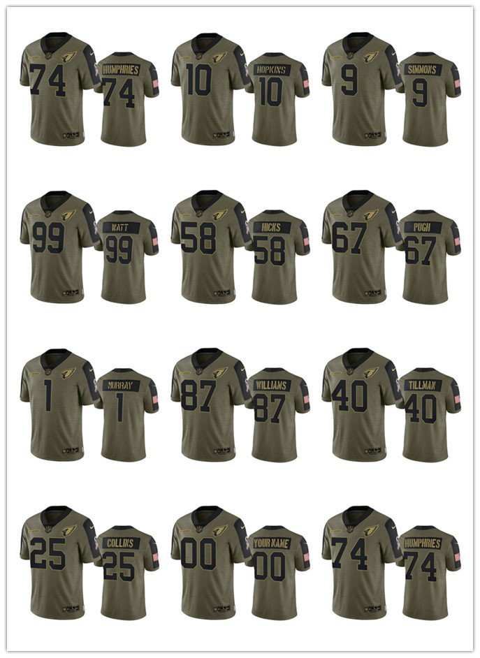 ArizonaCardinalsMEN WOMEN YOUTH Kyler Murray DeAndre Hopkins Pat Tillman J.J. Watt 2021 Salute To Service Limited Jersey, 14
ArizonaCardinalsMEN WOMEN YOUTH Kyler Murray DeAndre Hopkins Pat Tillman J.J. Watt 2021 Salute To Service Limited Jersey, 14
