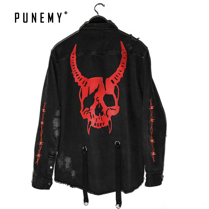2021 New Denim Men Rock Funny Gothic Style Punk Skulls Hip Hop Streetwear Retro Oversize Frayed Hole Embroidery Mens Jacket 0hb9, Black
2021 New Denim Men Rock Funny Gothic Style Punk Skulls Hip Hop Streetwear Retro Oversize Frayed Hole Embroidery Mens Jacket 0hb9, Black
