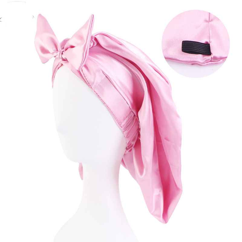 Beanie/Skl Caps Hats & Hats, Scarves Gloves Fashion Aessories Satin Women Hair Care Bonnet Elastic Long Sock Sleep Cap Silk Turban Night Hat