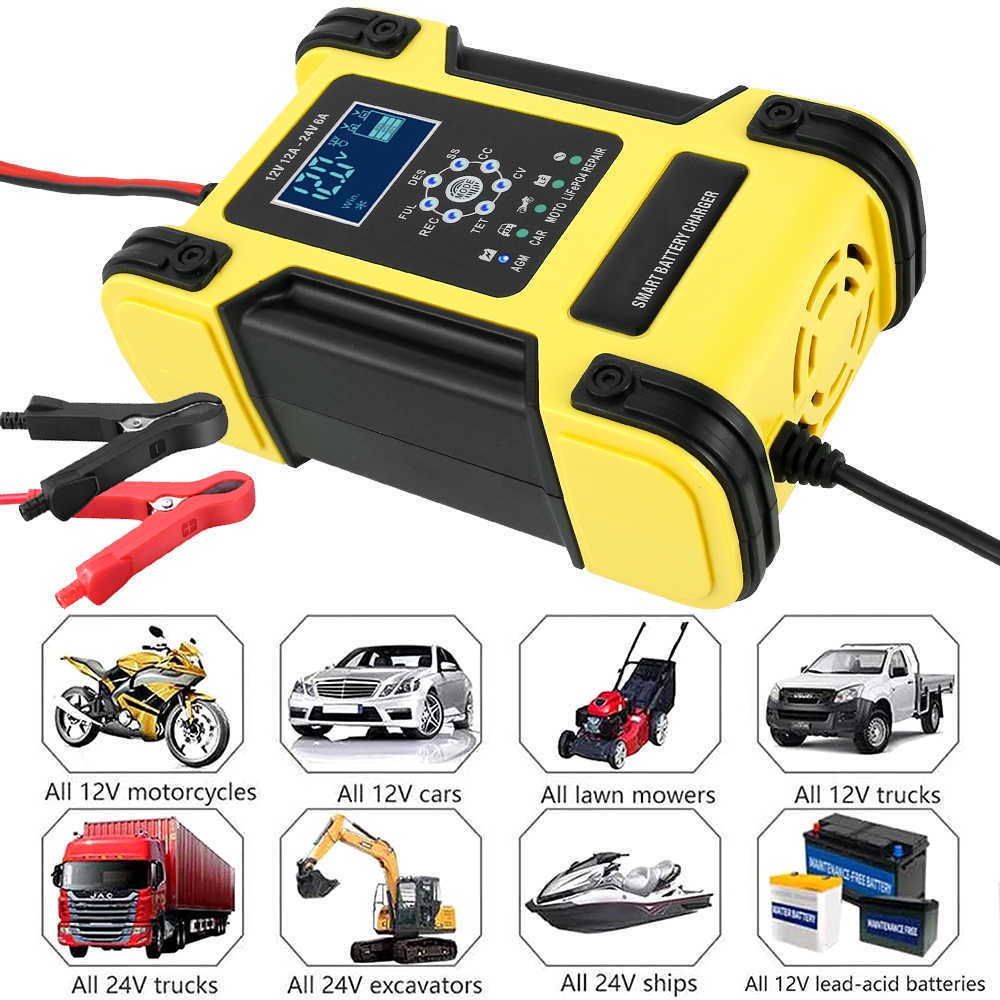 12V/24V 12A Automatic Battery Charger 7-Step Car Battery Charger LCD Display Intelligent Charges Repair Function Fast Charger
12V/24V 12A Automatic Battery Charger 7-Step Car Battery Charger LCD Display Intelligent Charges Repair Function Fast Charger