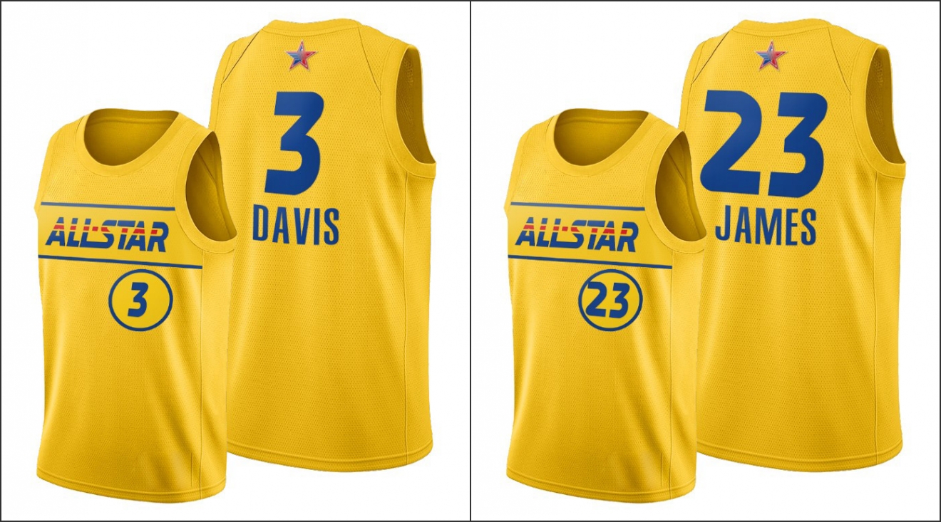 2021 All-Star LeBron James Anthony Davis Gold Jersey Western Conference Los Angeles Lakers Men, Black
2021 All-Star LeBron James Anthony Davis Gold Jersey Western Conference Los Angeles Lakers Men, Black