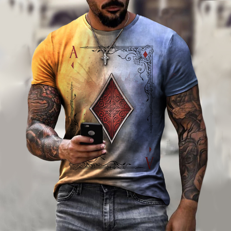 Hearts Poker Tough Guy Men's 3D T shirt Graphic Optical Illusion Short Sleeve Party Top Street Punk Goth Crew Neck Summer, White;black
Hearts Poker Tough Guy Men's 3D T shirt Graphic Optical Illusion Short Sleeve Party Top Street Punk Goth Crew Neck Summer, White;black